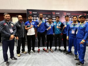 The Prime Minister congratulates wrestlers for their outstanding Ulaanbaatar Open 2025 performance.